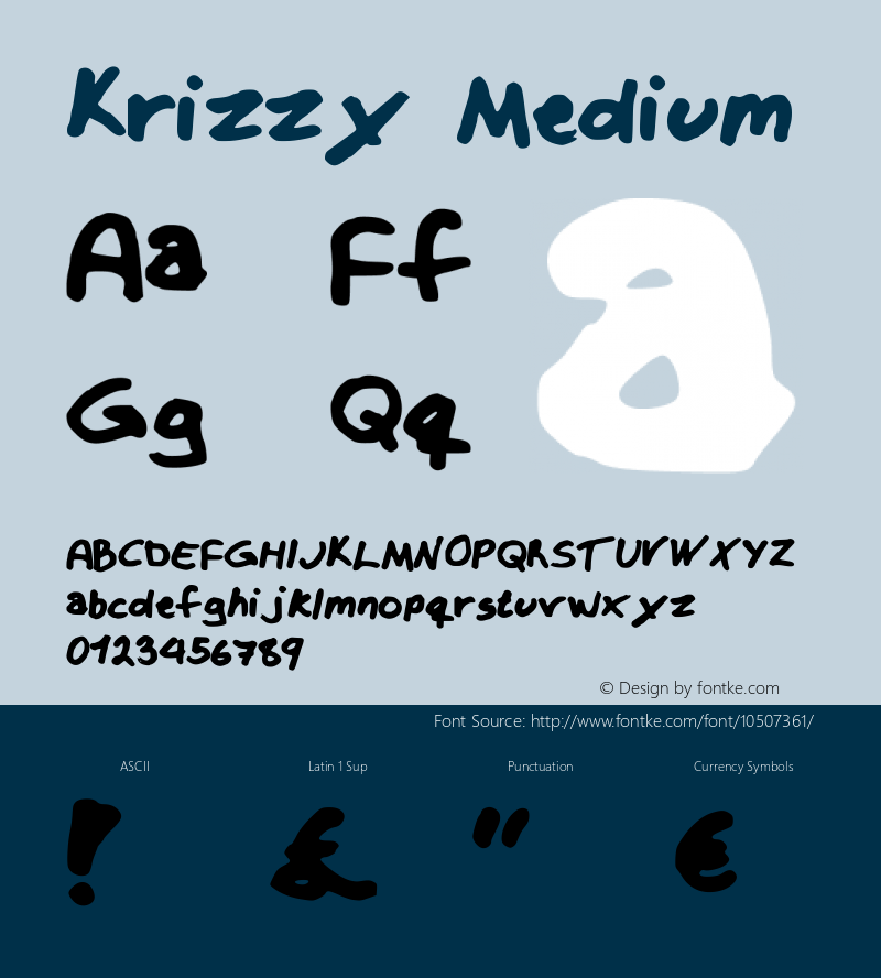 Krizzy Medium Version 001.000 Font Sample