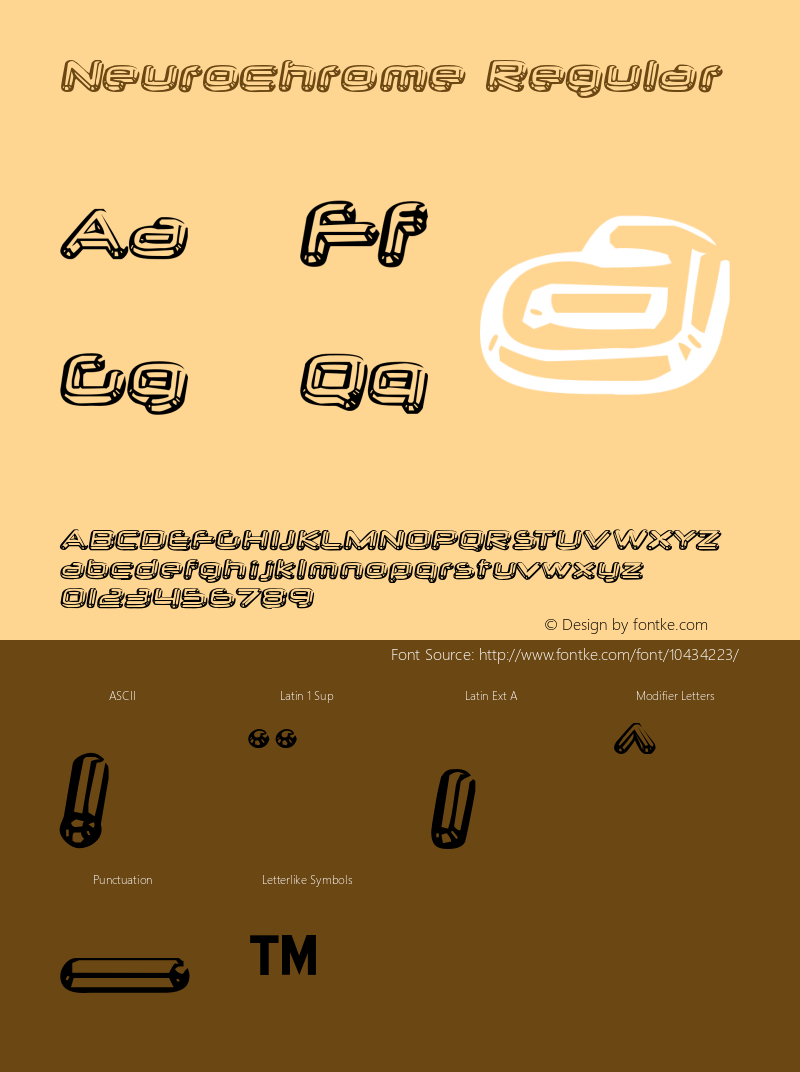 Neurochrome Regular Version 4.000 Font Sample