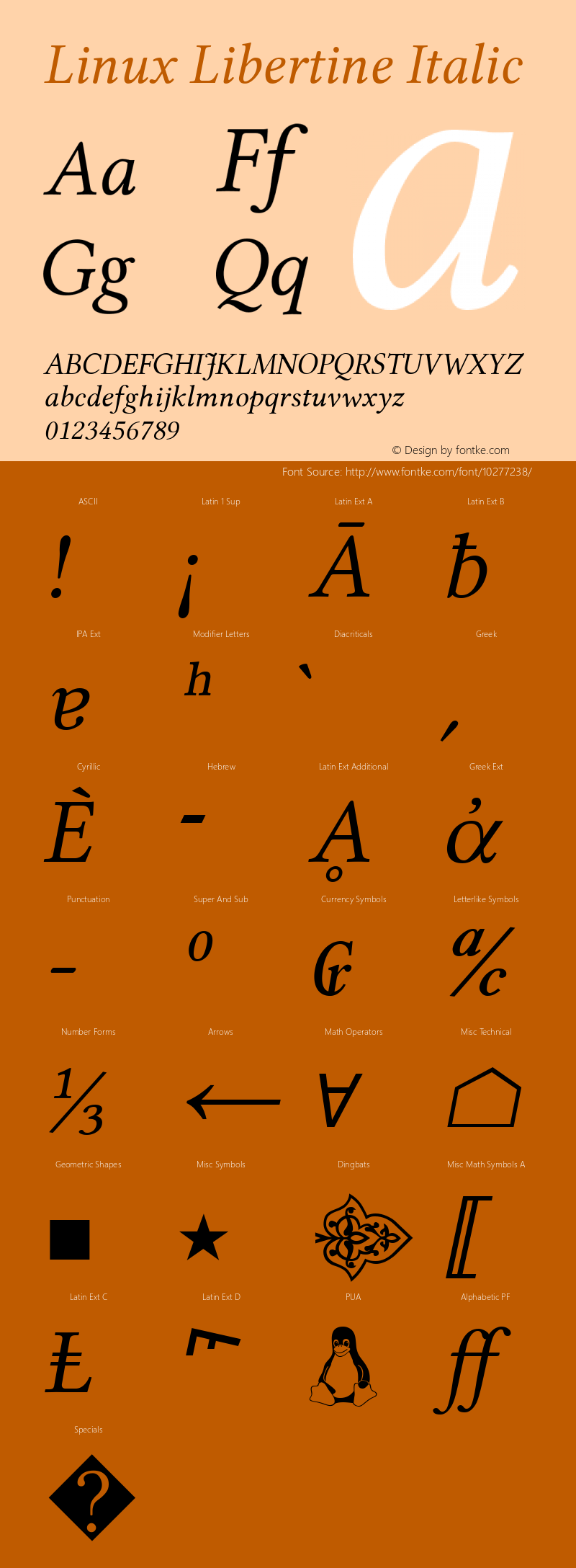 Linux Libertine Italic Version 4.2.6 Font Sample