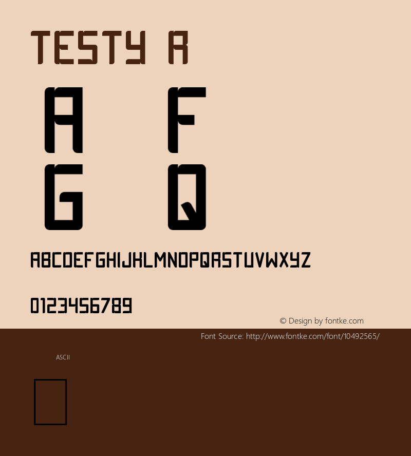 TESTY Regular Version 1.00 July 11, 2013, initial release Font Sample