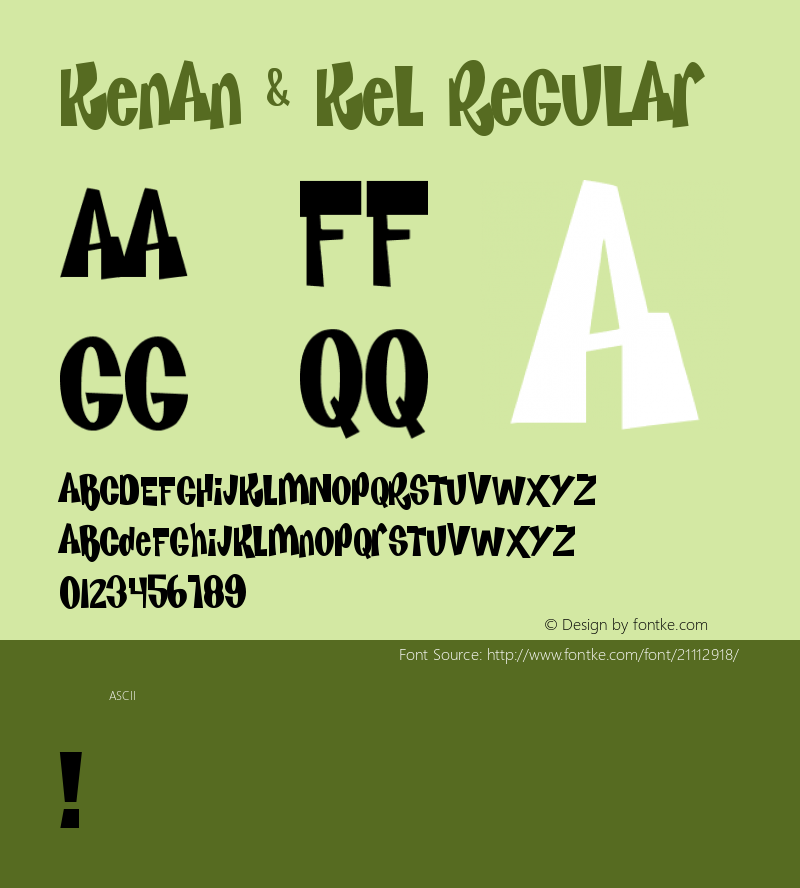 Kenan & Kel Version 1.00 December 1, 2013, initial release Font Sample