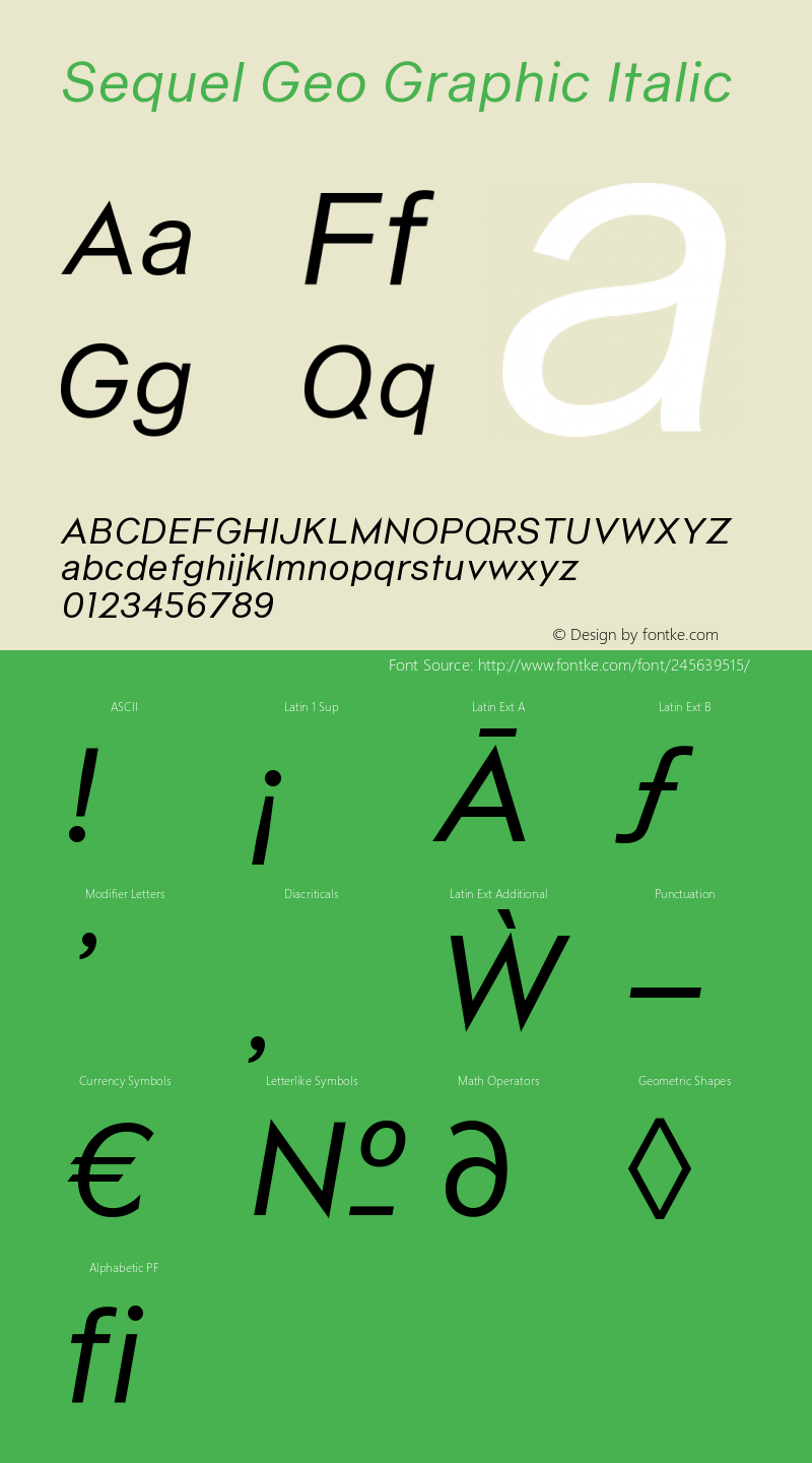 Sequel Geo Graphic Italic Version 3.000图片样张