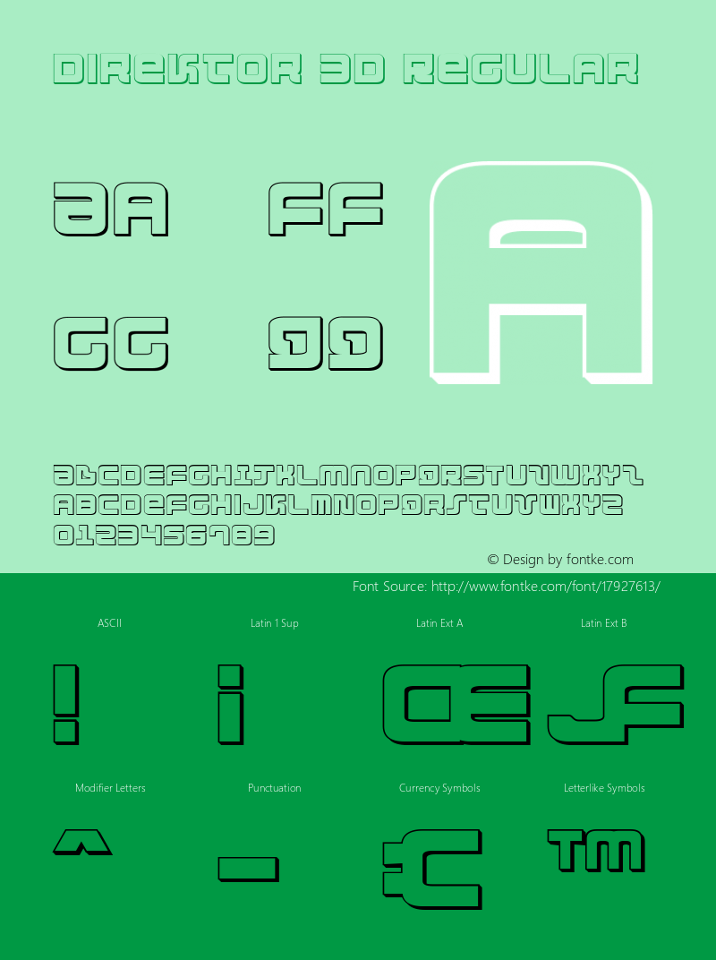 Direktor 3D Regular 001.000 Font Sample