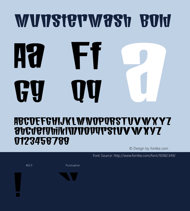 MunsterMash Bold Macromedia Fontographer 4.1 12/29/96 Font Sample
