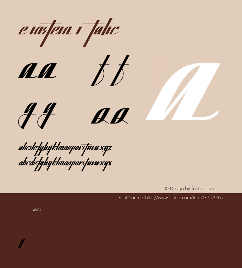 Einstein Italic Version 1.000 Font Sample