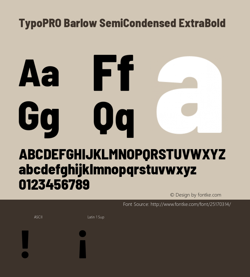 TypoPRO Barlow Semi Condensed ExtraBold Version 1.301 Font Sample