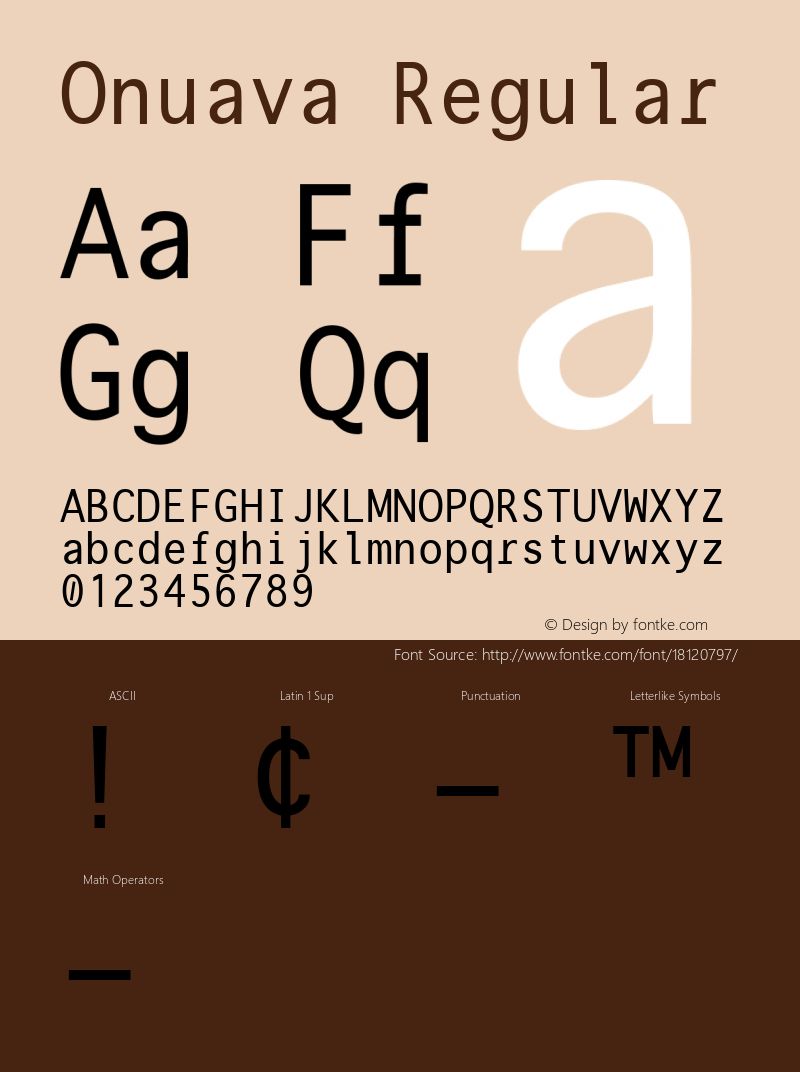 Onuava Regular Altsys Fontographer 4.0.3 2/20/98 Font Sample