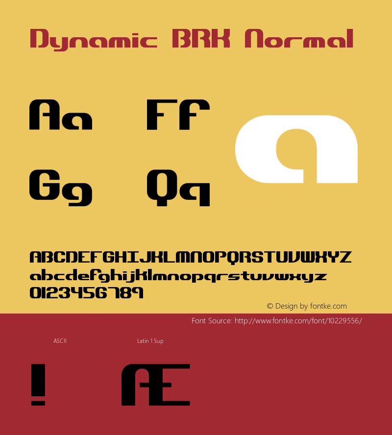 Dynamic BRK Normal Version 1.33 Font Sample