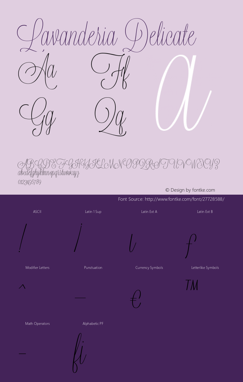 Lavanderia-Delicate Version 1.100 Font Sample