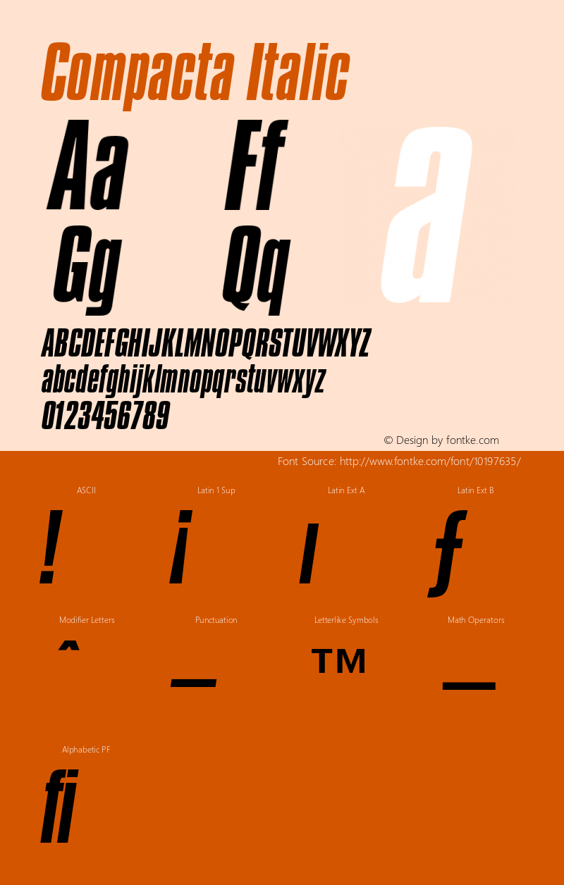 Compacta Italic 2.0-1.0 Font Sample