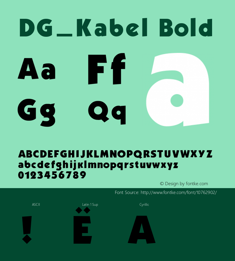 DG_Kabel Bold 1.0 Fri Jun 18 08:56:06 1993 Font Sample