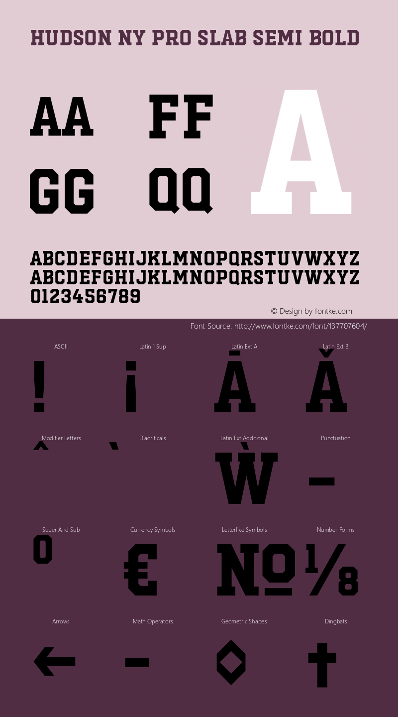 Hudson NY Pro Slab Semi Bold 1.055 Font Sample