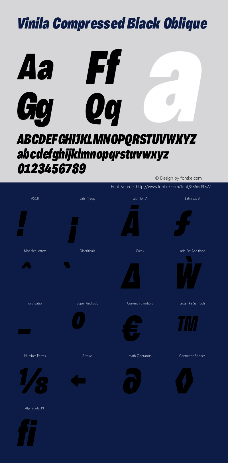 VinilaCompressed-BlackObl Version 1.000 | wf-rip DC20190215 Font Sample