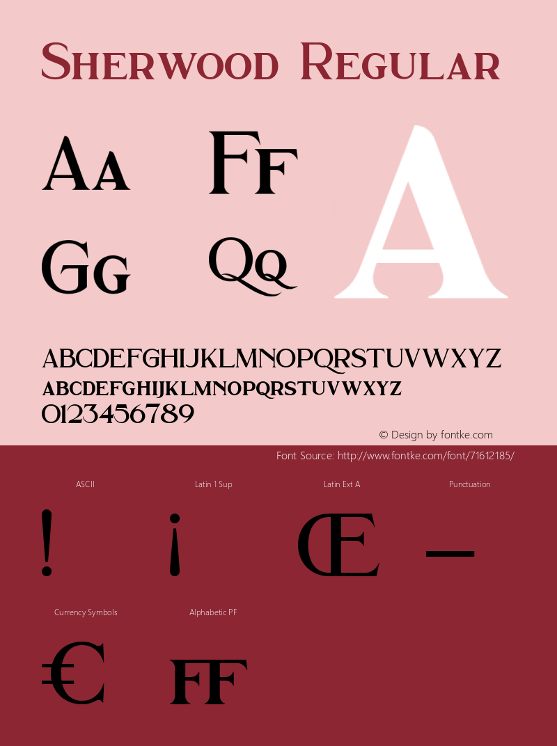 Sherwood Regular  Font Sample