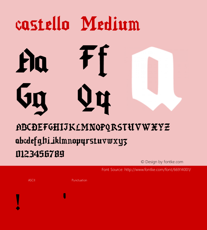 castello Version 001.000 Font Sample