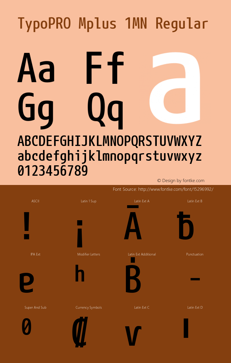 TypoPRO Mplus 1MN Regular Version 1.059 Font Sample