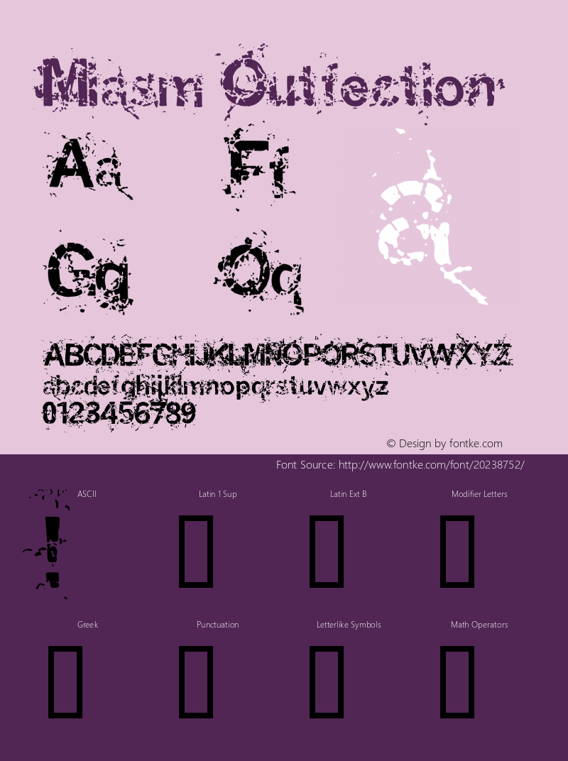 Miasm Outfection Macromedia Fontographer 4.1.5 5/7/98 Font Sample