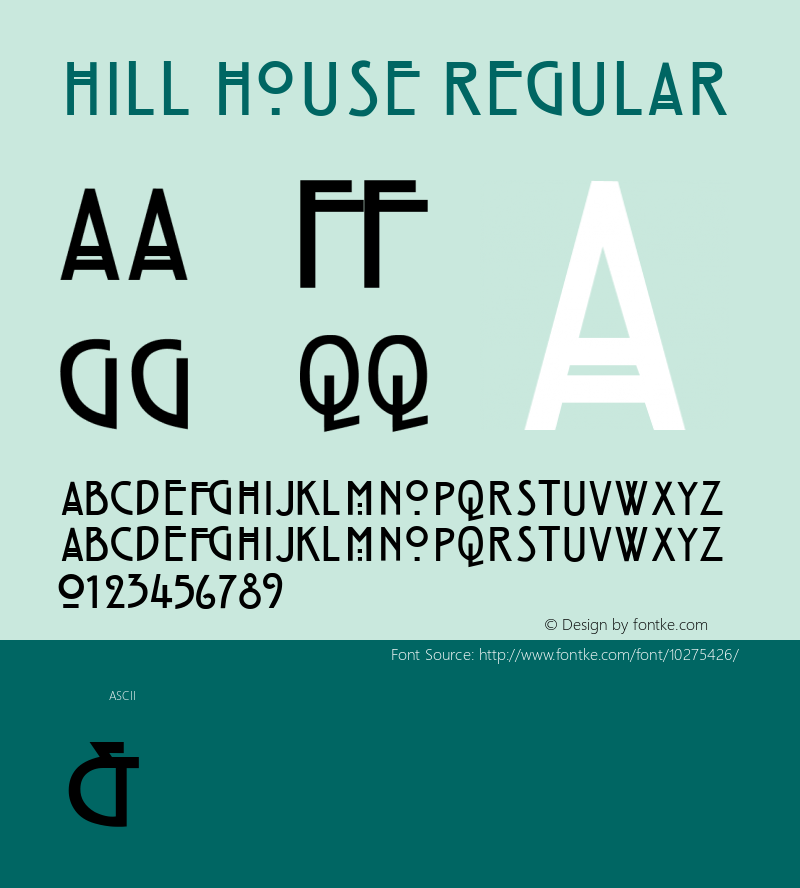 Hill House Regular OTF 1.000;PS 001.000;Core 1.0.34 Font Sample