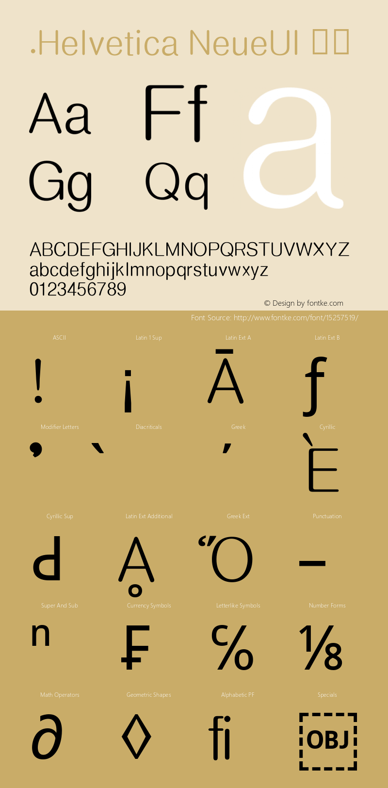 .Helvetica NeueUI 粗体 10.0d35e1 Font Sample