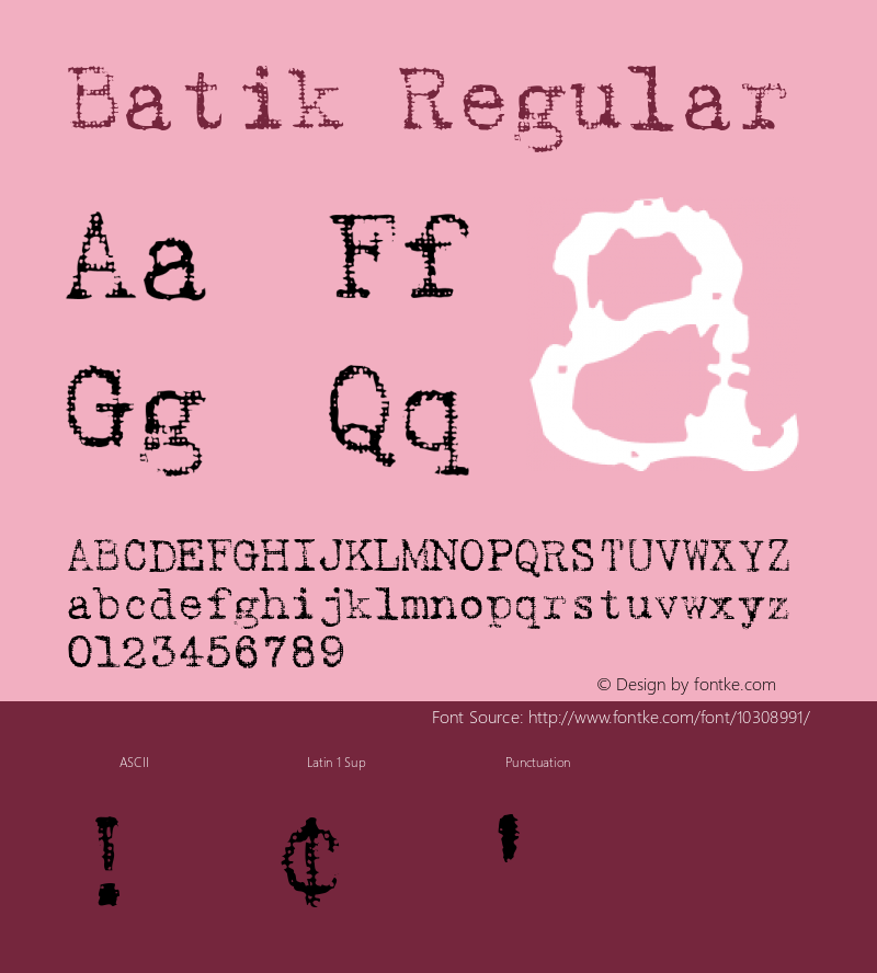 Batik Regular 1.0 Font Sample