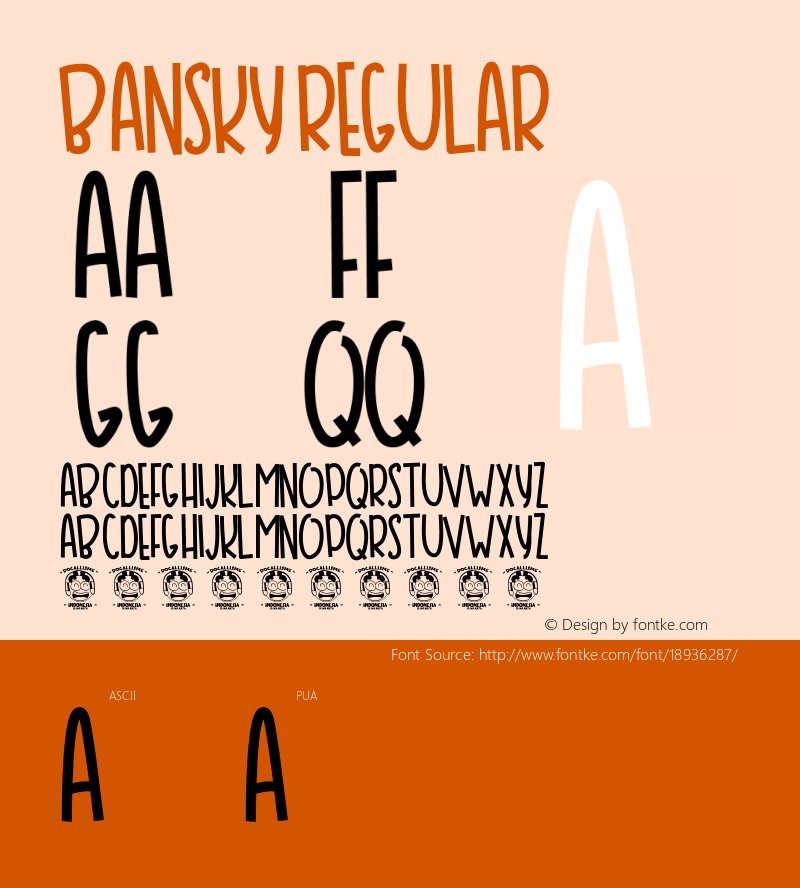BANSKY Regular Unknown Font Sample