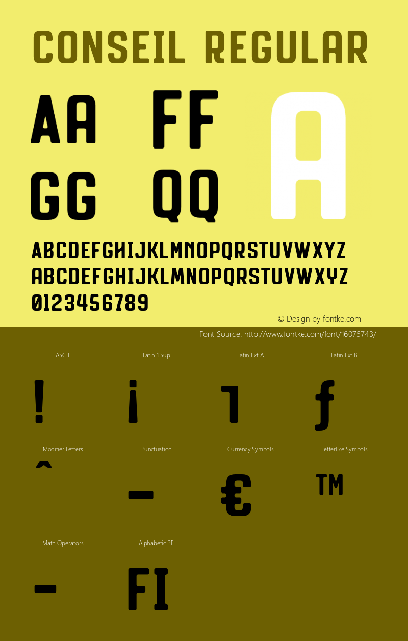 Conseil Regular 1.000 Font Sample