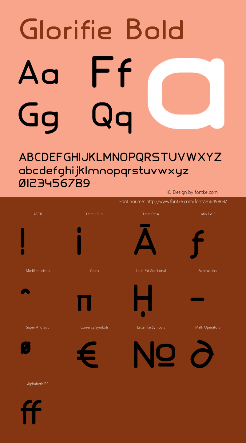 Glorifie-Bold Version 1.000 Font Sample