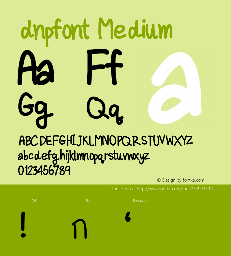 dnpfont Version 001.000图片样张