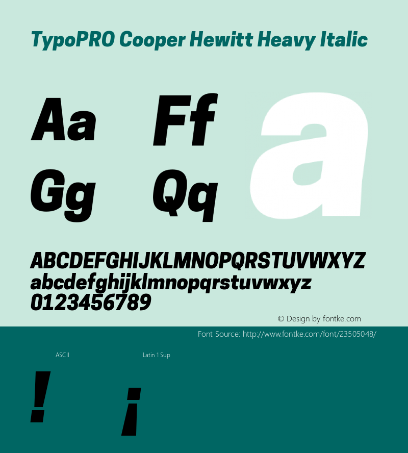 TypoPRO Cooper Hewitt 1.000 Font Sample