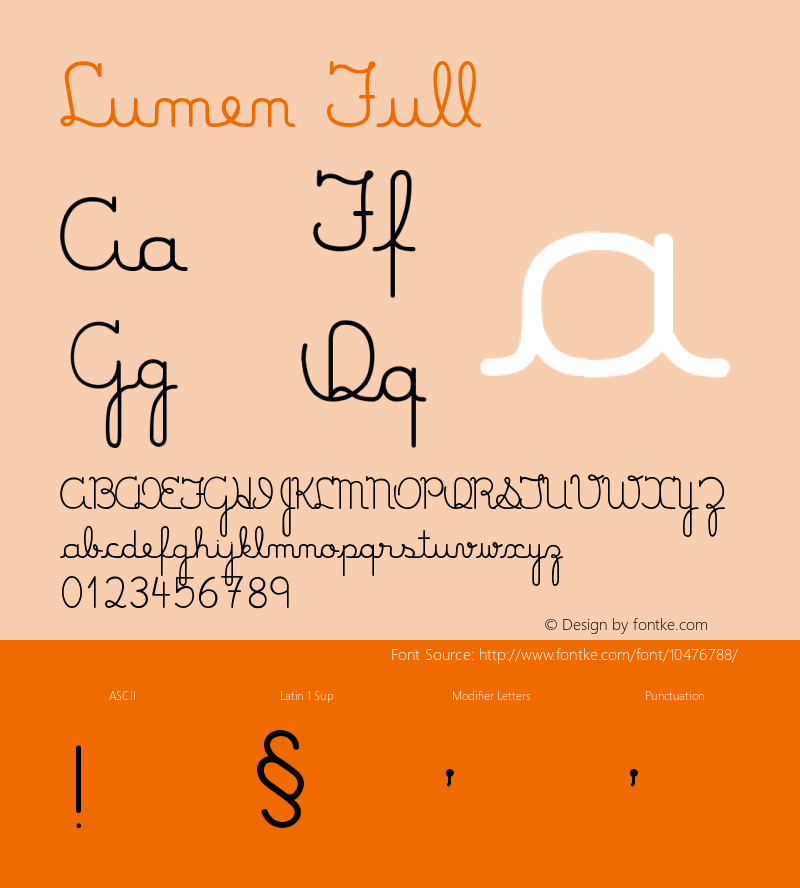 Lumen Full Version 0.000 Font Sample