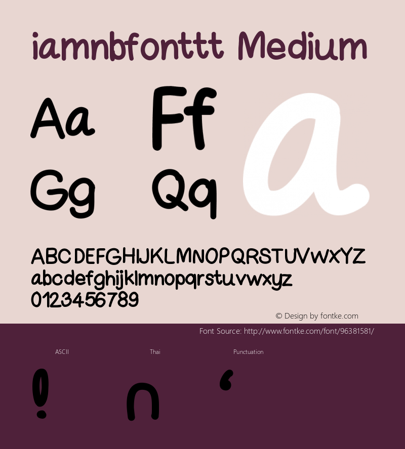 iamnbfonttt Version 001.000 Font Sample