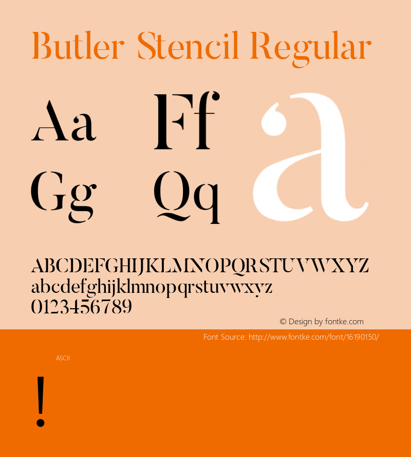 Butler Stencil Regular 1.000; ttfautohint (v1.4.1) Font Sample