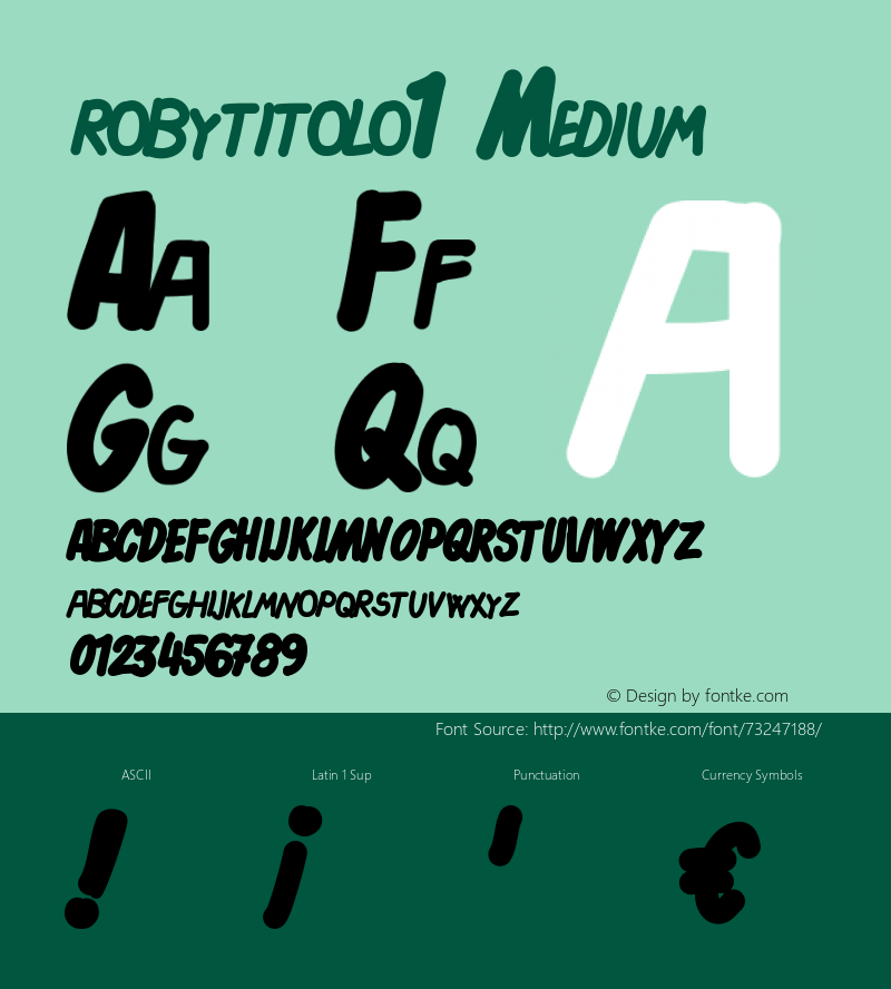 robytitolo1 Version 001.000 Font Sample