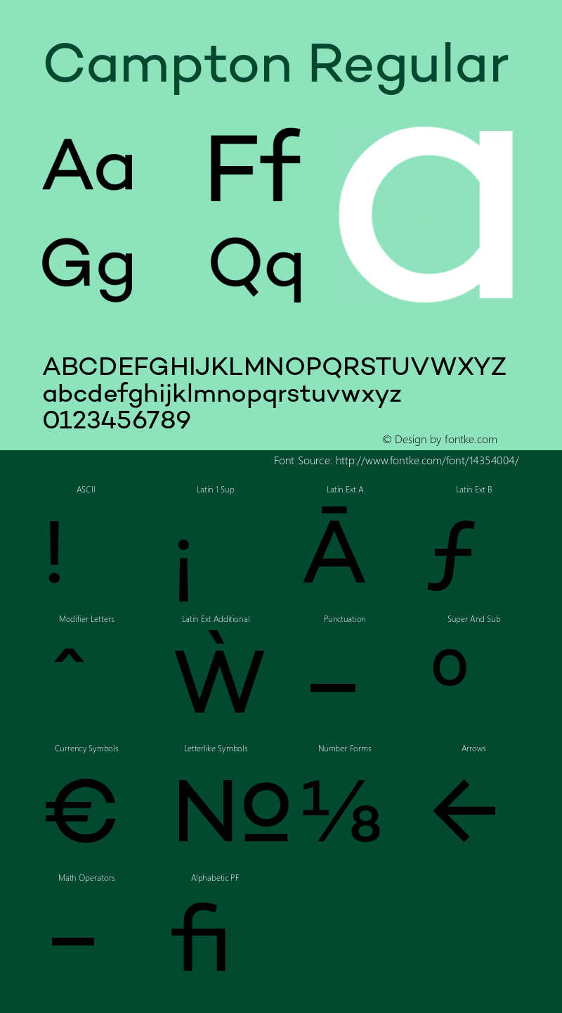 Campton Regular Version 1.000;PS 001.001;hotconv 1.0.56 Font Sample