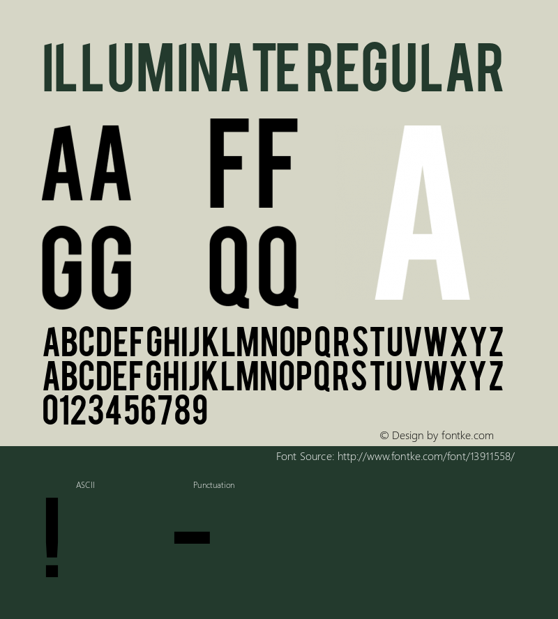 Illuminate Regular Version 1.000;PS 001.001;hotconv 1.0.56 Font Sample