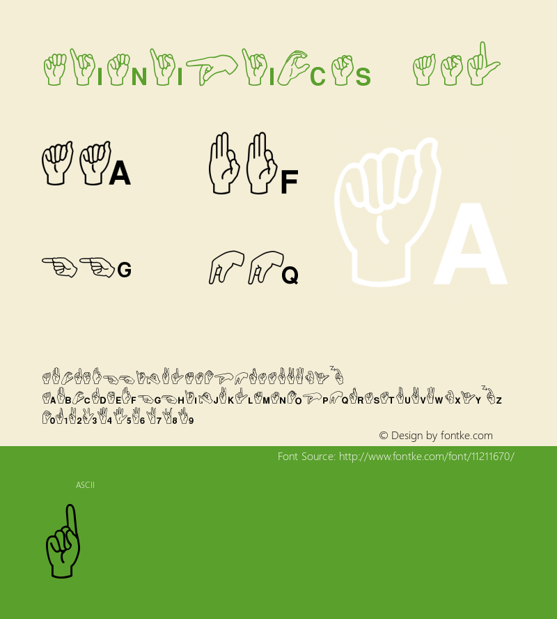 MiniPics ASL Version 001.000 Font Sample