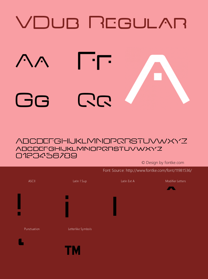 VDub Regular OTF 3.000;PS 001.001;Core 1.0.29 Font Sample