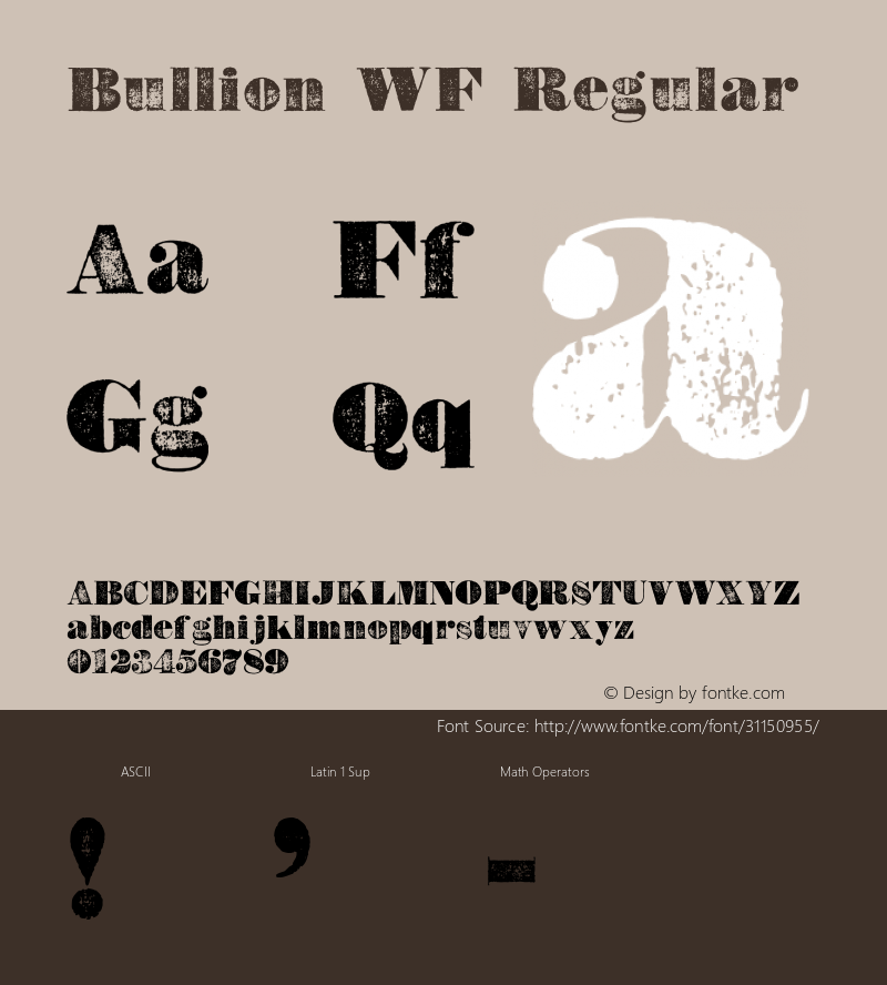 Bullion WF Version 2.000 Font Sample