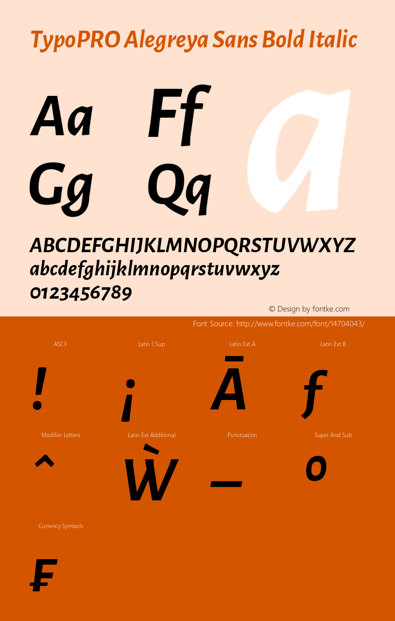 TypoPRO Alegreya Sans Bold Italic Version 1.000;PS 001.000;hotconv 1.0.70;makeotf.lib2.5.58329 DEVELOPMENT Font Sample