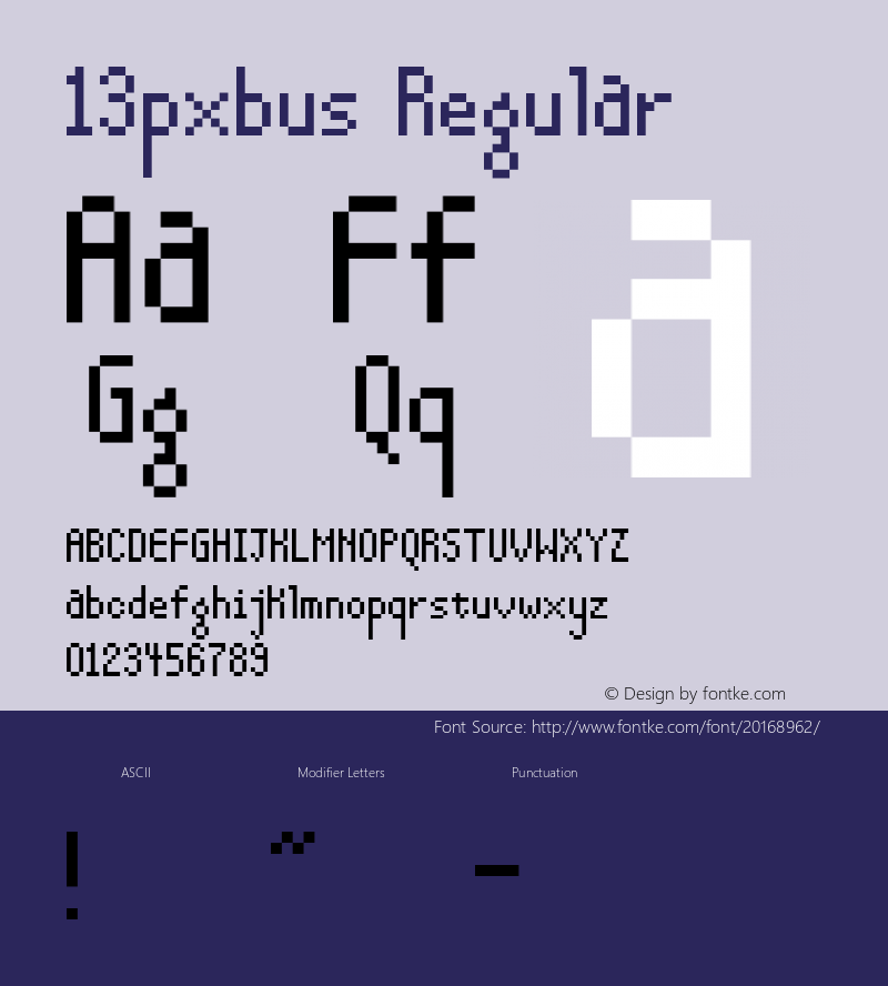 13pxbus Macromedia Fontographer 4.1J 01.3.22 Font Sample