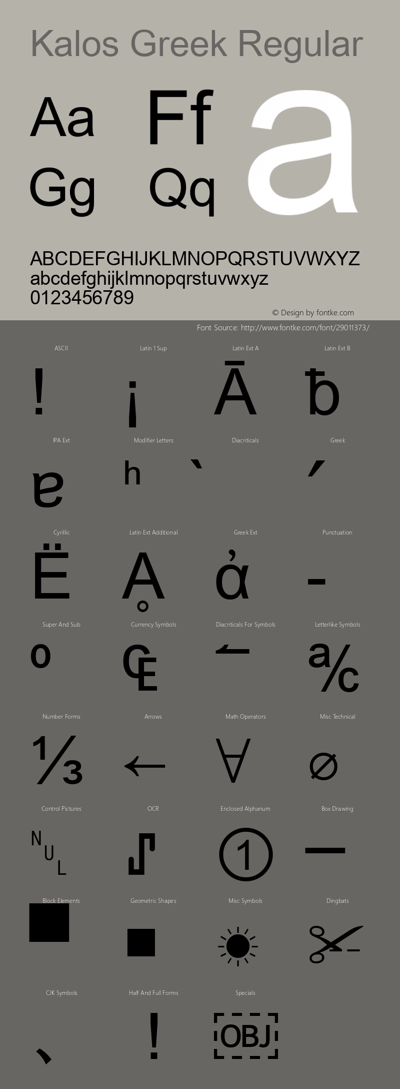 Kalos Greek Version 1.00 Font Sample