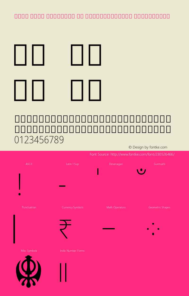 Noto Sans Gurmukhi UI SemiCondensed ExtraLight Version 2.002; ttfautohint (v1.8) -l 8 -r 50 -G 200 -x 14 -D guru -f none -a qsq -X 