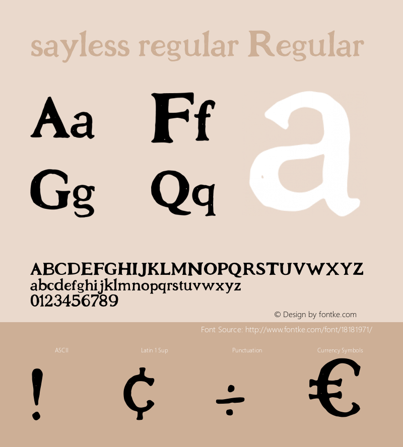 sayless regular Regular Version 1.00 September 2, 2014, initial release Font Sample