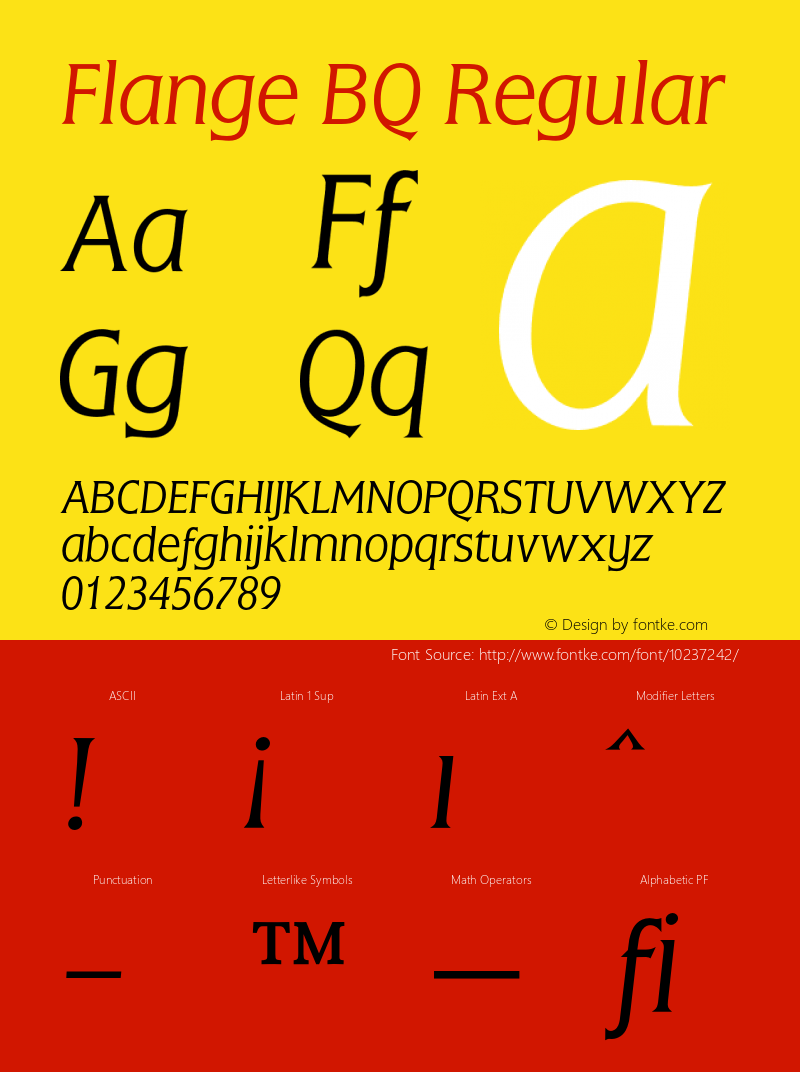 Flange BQ Regular 001.000 Font Sample