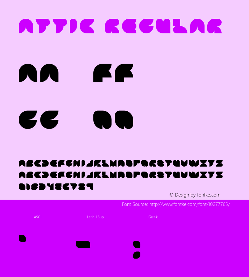 Attic Regular Unknown Font Sample