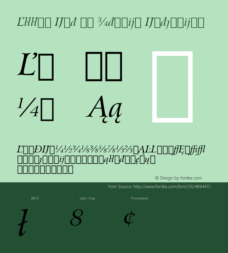 Arrus Ext BT Italic Extension Version 1.01 emb4-OT图片样张