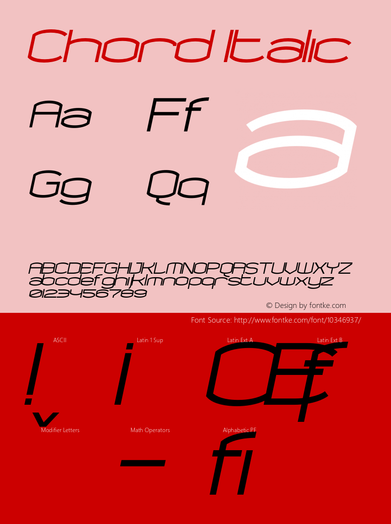 Chord Italic 001.000 Font Sample