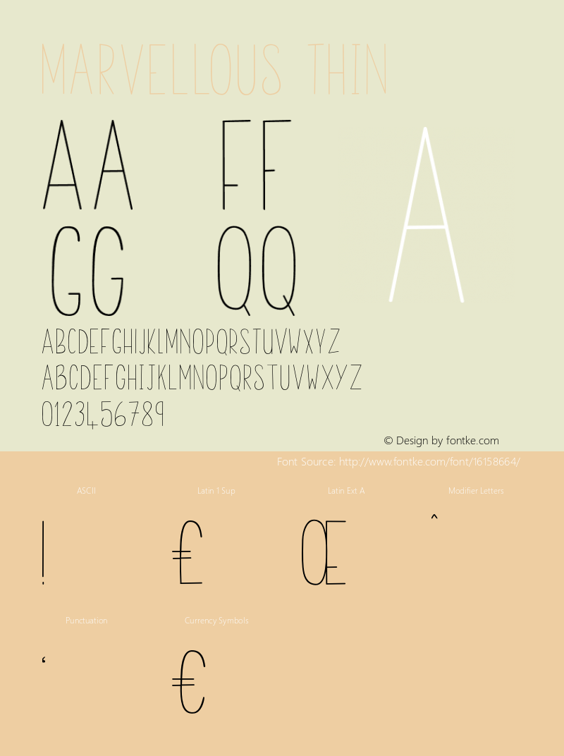 Marvellous Thin Version 1.000;PS 001.001;hotconv 1.0.56 Font Sample
