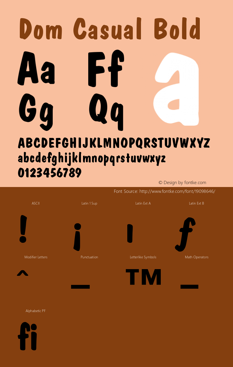 Dom Casual Bold Version 001.002 Font Sample