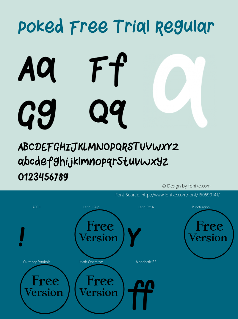 Poked Free Trial Version 1.00;January 29, 2021;FontCreator 13.0.0.2683 64-bit Font Sample